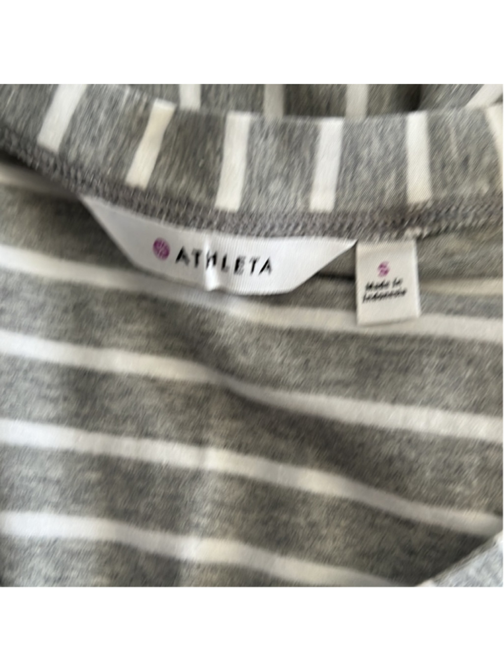 NWT Athleta Striped Tee Shirt Maxi Dress Size Small gray cotton modal - Picture 6 of 11